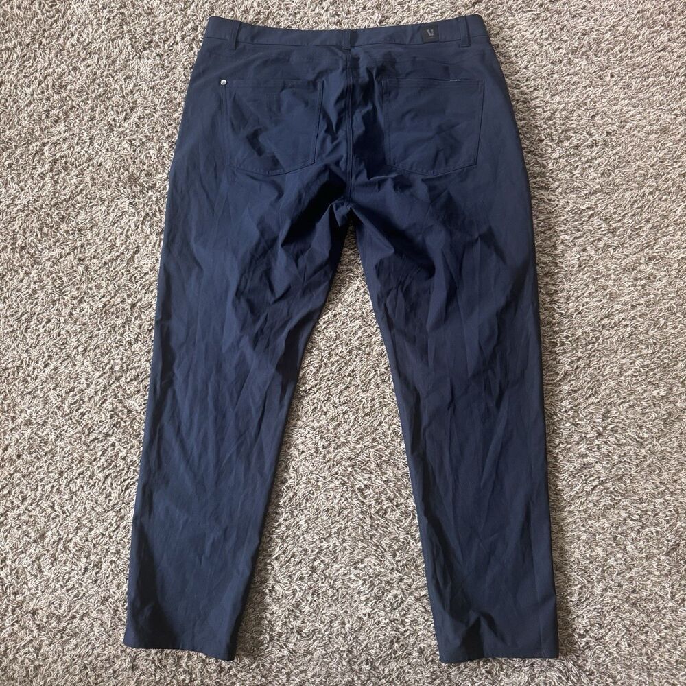 Vuori Men’s Meta Athletic 38 Stretch V430-S Ink Navy Blue 5 Pocket Tech Pants - Picture 2 of 7